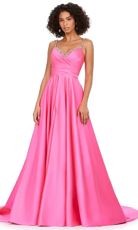 Ashley Lauren 11267 - Jewel Trimmed Satin Ballgown