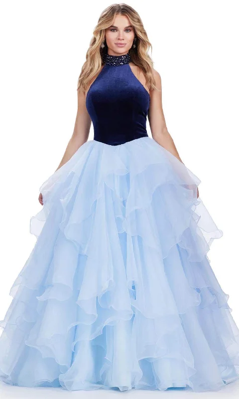 Ashley Lauren 11562 - Sleeveless Velvet High Neck Ballgown