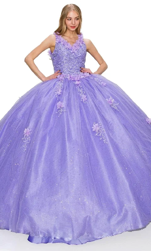 Cinderella Couture 8025J - 3D Floral Applique Sleeveless Ballgown