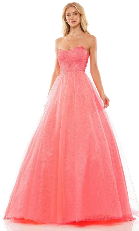 Colors Dress 2939 - Strapless Scooped Sparkling Gown