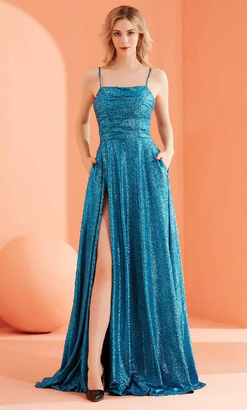 J'Adore Dresses J22031 - Metallic A-Line Prom Dress