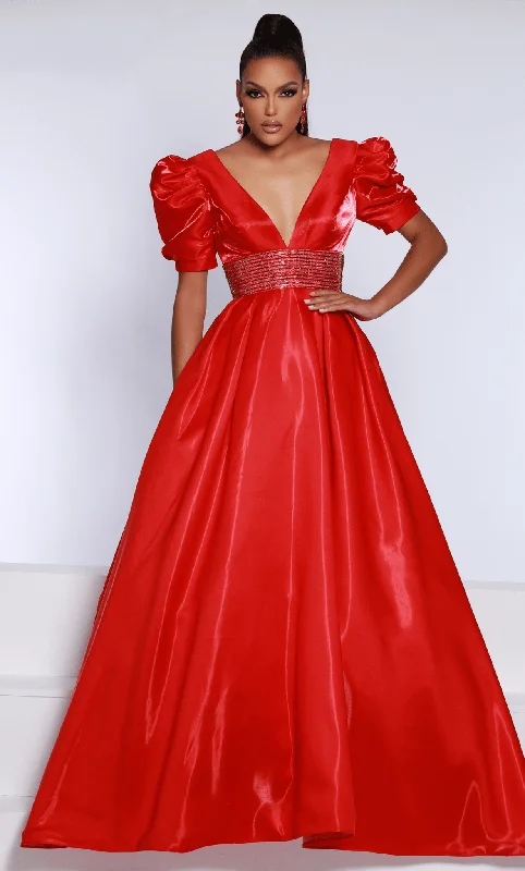 Johnathan Kayne 2692 - Short Puff Sleeve Ballgown