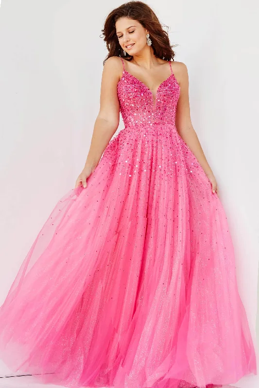 Jovani - 08408 Glitter Embellished Prom Dress