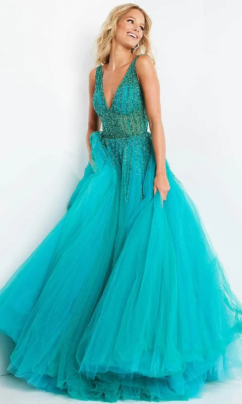 Jovani 08638 - Embellished V-Neck Prom Dress