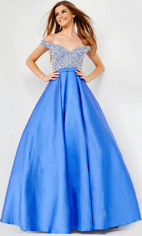 JVN by Jovani JVN08474 - Off Shoulder Mikado Prom Gown