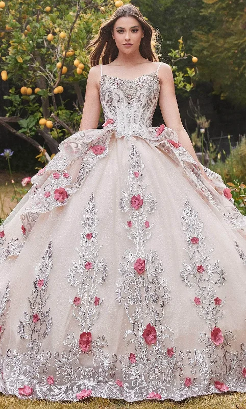 Ladivine 15703 - Floral Detailed Ball Gown