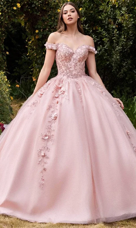 Ladivine CD0185 - Off Shoulder Layered Tulle Ballgown