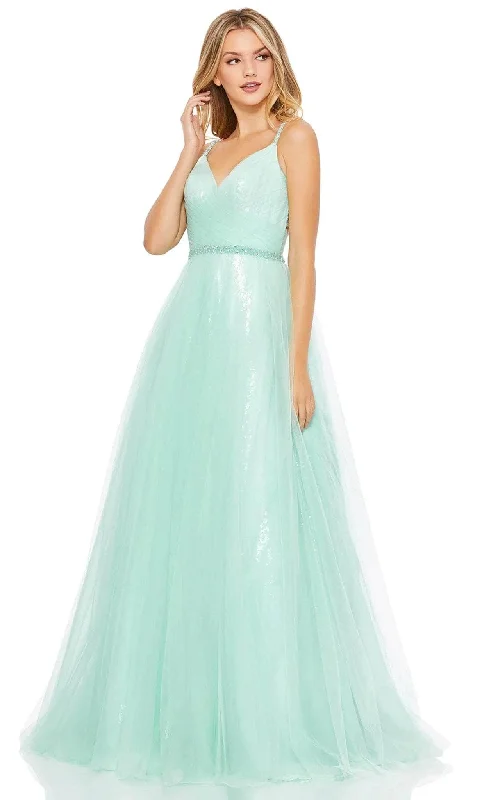 Mac Duggal 67565 - Pastel Motif Tulle A-line Gown