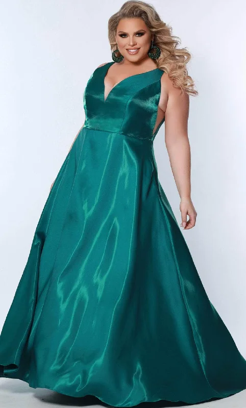 Sydney's Closet SC7356 - V-Neck Bow Accent Formal Gown