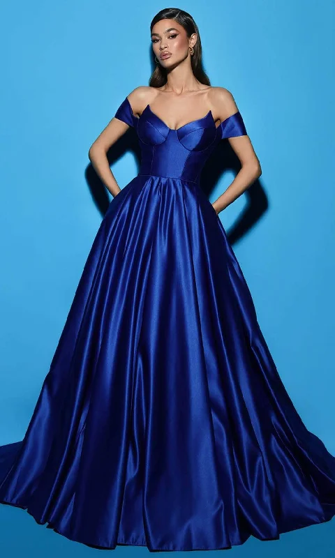 Tarik Ediz 53131 - Off Shoulder Satin Ballgown